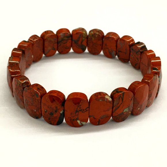 Poppy Jasper Faceted Oval 8X14mm Bracelet - Picture 1 of 1